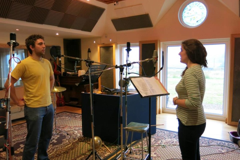 Ruth and Eoghan in the studio