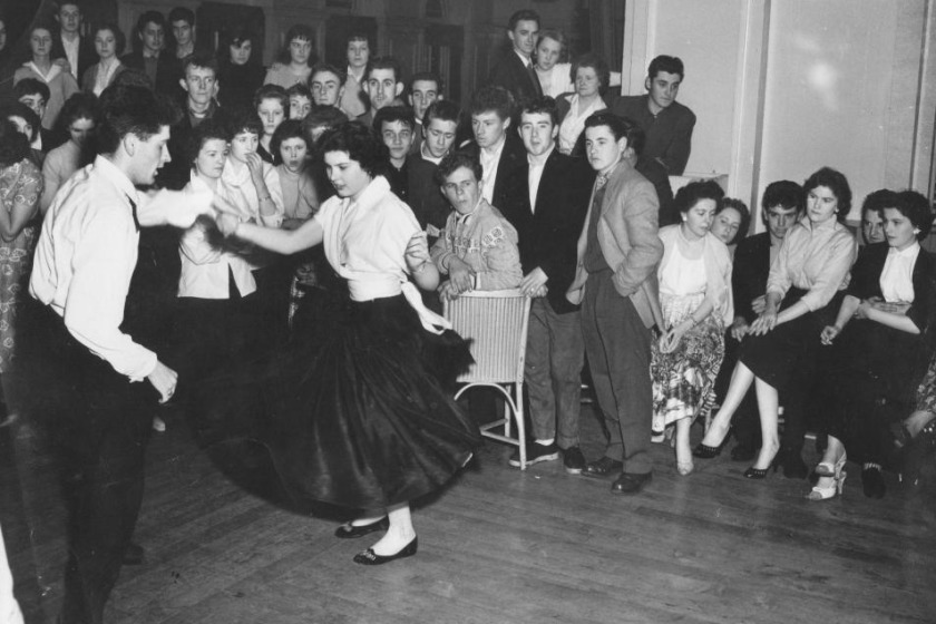 Members of the Manx Jive Club in action around 1956