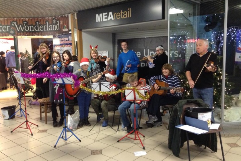 Bree busking at the Strand