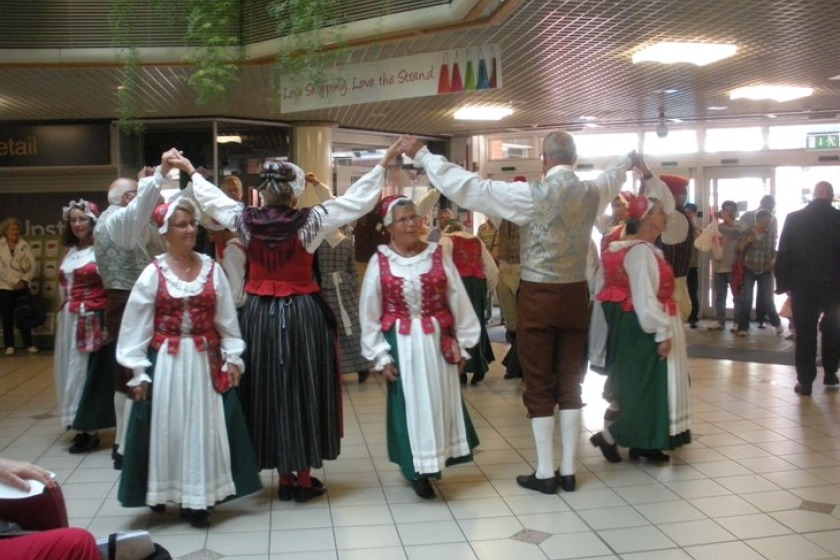 Dancing in the Strand Shopping Centre, Douglas