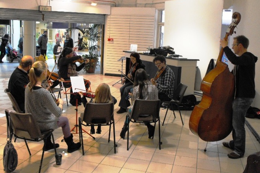 World Fiddle Day workshop at The Strand Shopping Centre, Douglas